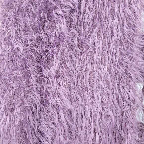 Eyelash Purple Crochet Tunic Cardigan Coatigan M Chic A-line Open Floral Back - Picture 6 of 11